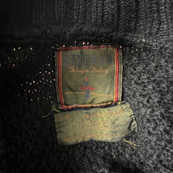 Vintage Cable Knit Oversized Wool Cotton Sweater Chunky Cozy Aran Preppy Pocket - Picture 4 of 8